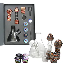 Nuovo set per fumare bong in vetro Tubo di vetro con aspirazione magnetica assemblaggio rimovibile Accessori per bong all'ingrosso