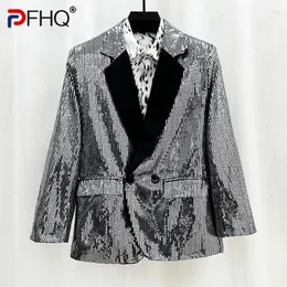 Men's Suits PFHQ Advanced Heavy Industry Blazer Sequin Trend Handsome Performance Suit Coat Personality Double Breasted Spring 21Z4044