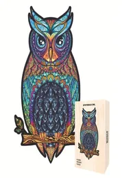 Nya 3D -djurformade träpussel för vuxna barn Montessori Toys Owl Jigsaw Puzzles Game Wood Toy Christmas Gift 2012186348991