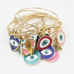 Charm Bracelets 도매 악한 눈 팔찌 Hamsa Hamsa 그녀의 여성을위한 뱅글의 손. 어머니의 날 보석 선물 드롭 배달 dho3d