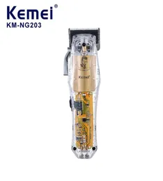 EPACKET KEMEI KM-NG203 Barber Professional Transparent Precision Precision Fade Hair Clipper Electric Cutting Machine319L4387489