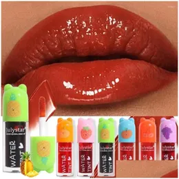 Lipgloss 6 Farben Wasser Einfach zu färben Wasserdicht Langanhaltend Feuchtigkeitsspendende Fruchttönung Nicht klebriger flüssiger Lippenstift Kosmetik Drop Deli Dhuhg