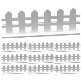 Garden Decorations 10 PCS Dollhouse Fence Scene Mini Ornament Toy Room Layout Decorative Miniature Fences Wood