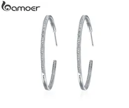 Hoop Huggie Collection Silver Color Luminous Clear CZ Circle Earrings for Women Fashion Jewelry Gift Yie115 2210085965202