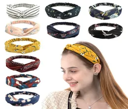 ملونة عصابة الرأس مرنة الرأس إكسسوارات الشعر Ed ed chnoted head head wrap wide stretch1888410