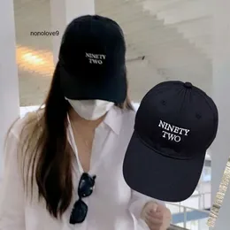 2024 Ball Caps Freen Becky Same Letter NINETY TWO Hat Cotton Pure Black Baseball Cap Sun Visor Protection 230830 Großartig online