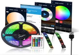 WiFi TV LED Strips Backlight RGB مقاوم للماء USB Strip Light Kit App يتم التحكم فيه 5050 مصابيح الحبل متعددة الألوان تعمل مع Alexa GO9123748