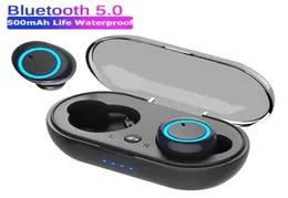 Y50 SAolffon TWS bezprzewodowe Bluetooth 50 Słuchawki Kontrola dotyk 9D stereo zestaw słuchawkowy z MIC Sport Słuchawki Wodoodporne douszne LED 5036291