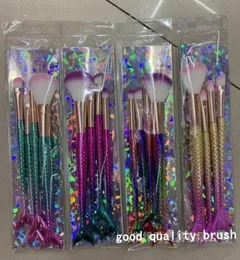 makeup brushes 4pcs set gradient color fish scale tail contouring eye shadow brush beauty tool comestic9146982