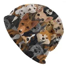 Berets Dog Lover Man Skullies Beanies Caps Dogs Breeds Pattern Thin Hat Autumn Spring Bonnet Hats Men Women's Unisex Ski Cap