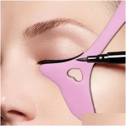 Narzędzia do brwi szablony przez szablony eyeliner Wing Tips Mascara ding pomoc Sile narzędzie mtifunkcyjne oko makijaż oka dla początkujących upuszczenie dostarcza dhpur