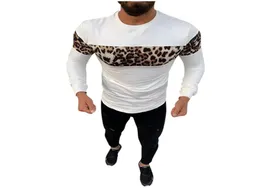 Men039s Abbigliamento Leopard Patchwork T Shirt Fitness Maniche lunghe Magliette O Collo Uomo Ragazzo Maglietta per uomo Magliette Mxxl 30H T20064089841