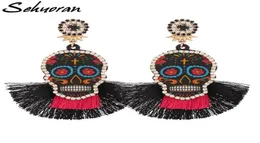 Dangle Chandelier Sehouran Fashion Oorbellen tassel أقراط للنساء قلادة جمجمة متعددة الألوان حزب الزفاف GIF8367532