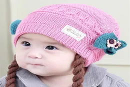 5 Farben Baby Winter Perücke Strickmütze ganze Kinder Wolle gestrickt Stirnband Schiff DHL 204342291