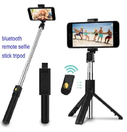 ワイヤレスBluetooth Remote Selfie Stick Tripod Detachable Foldable Holder Tripod Strendeable Lightweight Mini Selif Trip7227514