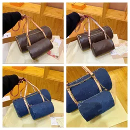 PAPILLON underarm Tote bag 2 pcs set Pillow handbag women designer Vitage Cylindrical Denim bags Luxury Shoulder Purse crossbody wallet messenger Backpack Sacoche