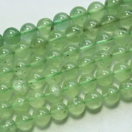 Pedras preciosas soltas prehnite natural 8mm, contas de pedra redondas suaves para fazer jóias, pulseiras diy, colar, presente feminino