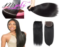 8A Mink Brazillian Body Wave Straight Não Processado Brasileiro Peruano Indiano Cabelo Humano Brasileiro Cabelo Liso Tecer Pacotes com 3602805