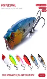 HENGJIA 100 pezzi Crank Bait Popper esca da pesca dura attrezzatura da pesca Crankbait esche 35CM 27G 10 ganci acqua superiore29692616916343