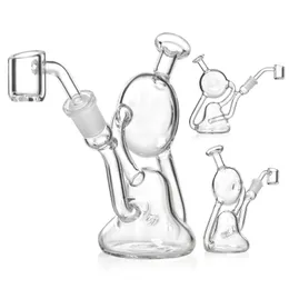 Mini RIG Recycler Glass Bongs Hookahs Smoke Water Pipe Dab Rigs Grosso Smoking Oil Rig Water Pipe Glass Water Bongs com quartzo banger 5,5 polegadas