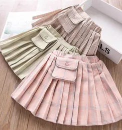 3color new 2020 girls skirts fashion pleated kids skirts bag shorts skirt kids designer clothes girls princess skirt pleated skirt2365987