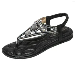 Sandals Women Gladiator Summer Wedge Crystal 2024 Bohemian Beach Clip Toe Thong Mujer Plus Size Non Slip Shoes V 1 C1654 C654