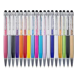 Metallic Crystal Pen Office Stationery School levererar penna handskrift kapacitans diamant blyerts pekskärm bollpunkt1615968