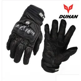 Motorcycle Gloves Duhan Motorcycle Leather Gloves Male Fl Finger Offroad Racing Carbon Fiber Motorbike Drop Resistance M L Drop Delive Dh07R