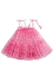 Girl039s Elbiseler Bebek Kızlar Slip Elbise Toddlers Tatlı Stil Çiçek Karışık Renk Kravat Omuz Kayışı Kolsuz Örh Prenses S3954017
