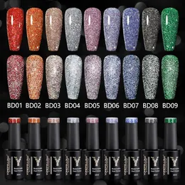 YOKEFELLOW 10 ml reflektierendes Glitzer-Gel-Nagellack-Set zum Einweichen von UV-Zubehör, semi-permanente DIY-Kunstdekoration 240229