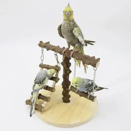 Other Bird Supplies Standing Rack Parrot Hamster Natural Wood Stand Branch Training Ground Budgerigar Cockatiel Birds