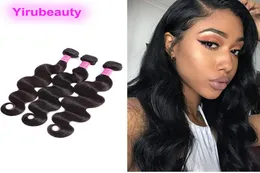 indian 100 Virgin Human Hair Extensions 3 حزم موجة الجسم الطبيعية ذات الشعر الطبيعي