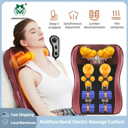 Back Waist Cervical Spine Multifunctional Full Body Neck Shoulder Electric Massage Cushion Household Kneading Shiatsu Massager 240305