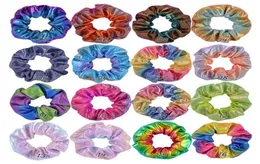 Women Dot لامعة Laser Lradient Color Flastic Hair Bands Bonytail Rope Scrunchies Tie Hairbands for Girls Beadband694726