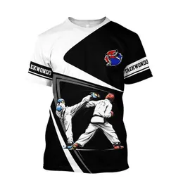 Homens camisetas Novo 3D Taekwondo Karate Boxe Impressão Camiseta Arte Marcial Wushu Gráfico Camisetas para Homens Kid Cool Hip Hop Roupas Tops Tee