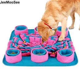 Pet Dog Snuffle Mat Nose Smell Training Sniffing Pad Puzzle Toy Slow Feeding Bowl Food Dispenser Carpet Washable toys 240306