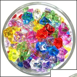 Akrylowy plastik lucite akryl plastik lucite luźne koraliki biżuteria 200pcs/set Colorf Kamienie akwarium kryształowe kostki lodu wazon fil dhaws