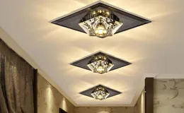Plafoniere in cristallo con base quadrata in vetro e rombo Lampada da soffitto per corridoio a LED corridoio creativo Soggiorno Portico Illuminazione d'ingresso9375585
