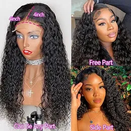 13*4 Cabelos humanos retos sem glúteres para mulheres Transparen renda frontal sem glueless peruano Bob curto Curly Human Hair Wig para preto