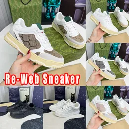 2024 New Designer Shoes Re-web Sneakers Men Women Casual Shoes Leather Rubber Outsole Platform Outdoor Lace-up Round Head Embroidered Sneakers Size 35-45 with