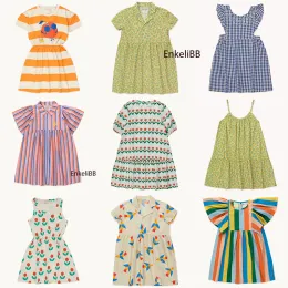Elbiseler 2023 TC SS Yeni Gelişler Şık Çocuk Kız Elbiseler Yaz Kısa Kollu Çocuklar Elbise Karikatür Desen Marka Tasarımcı Giysileri