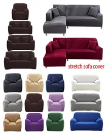 1234 SOTER SOFA Täckning Polyester Solid Color Nonslip Couch Cover Stretch Furniture Protector Living Room Settee SlipCover6263580