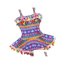 Jednoczęściowe 2-8y Baby Girl Swimear One Piece Swim garnitur nadruk Summer Korean Style Swimsuit Dzieci Kąpiel garnitury dziewczyny upuść deliv dhtn8