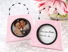 10 unidades de decorações exclusivas de casamento, favores da bolsa xadrez rosa, porta-cartões e molduras pos com nome de mesa para Birdal 9374531