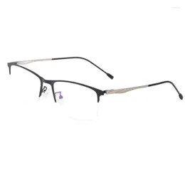 サングラスフレームOeyeyeo Metal Half Frame Eyeglasses Men's Casty Business Spectacle Ultra Light Fashion Myopia光P8836