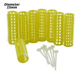 24pcsSet 15mm Plastic Tooth Hair Roller med fasta stift tänder för Air Bang Curling Rods Curlers Frisör Styling U11951501518