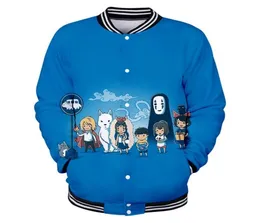 Anime Spirited Away No Face Man 3d Print Baseball Jacket Men Bomber Jacket Studio Ghibli Hayao Miyazaki Baseball Mundlid Owewear 8561973