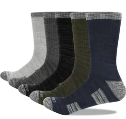 YUEDEGE MEN039S 5 أزواج Terry Cushion Cotton Crew Socks في الهواء الطلق المشي لمسافات طويلة على الظهر الرحلات الجوارب الرياضية الرياضية 3845 1603076