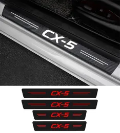4st CAR SCUFF PLATE DOOR THRESHOLD SILL -klistermärken för Mazda CX5 CX5 KE KF 2021 2020 2019 2018 2017 2016 2016 AUTO LOGO COVERS6190158