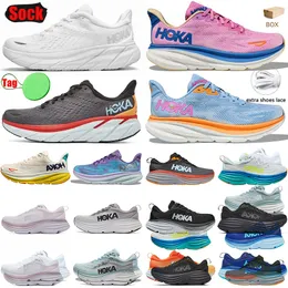 Clifton Hoka1 8 Mulheres Mens Running Shoes Hoka1 One Bondi 8 Cliftons 9 Treinadores em Black Cloud Névoa Azul Pessoas Livres Carbono X 2 Triplo Branco Malha Tênis Outdoor Sneaker